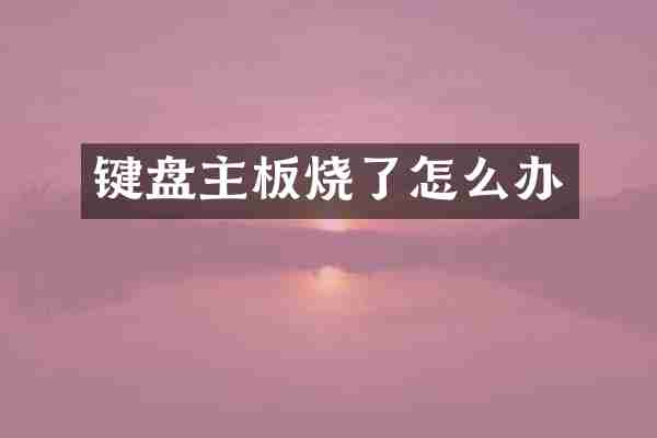 键盘主板烧了怎么办