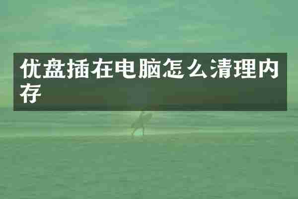 优盘插在电脑怎么清理内存