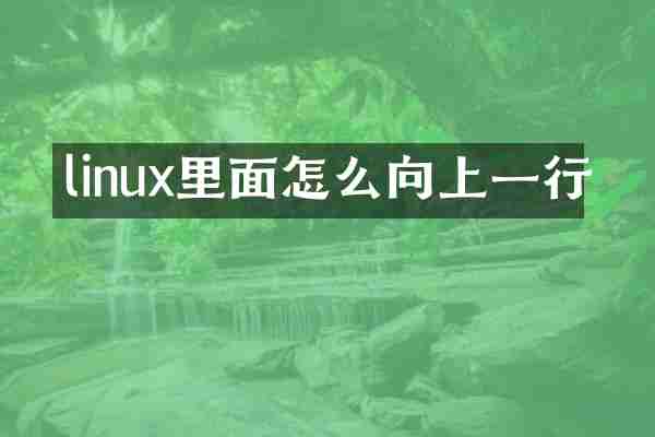 linux里面怎么向上一行