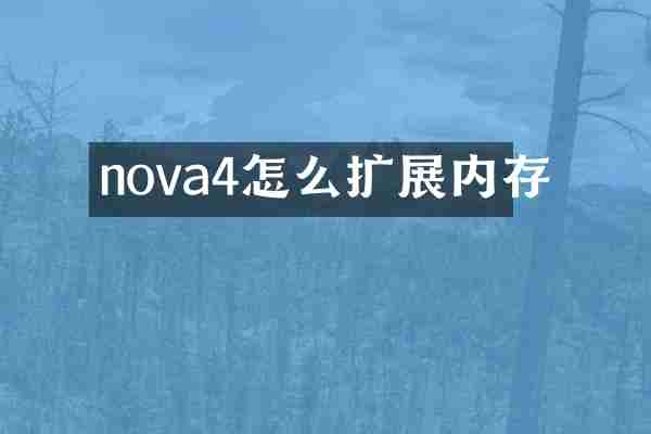 nova4怎么扩展内存