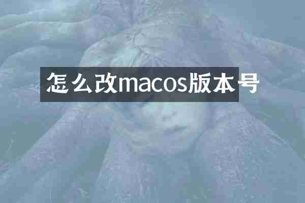 怎么改macos版本号