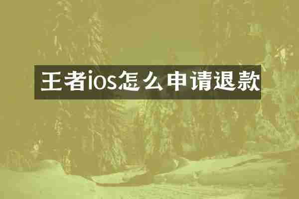王者ios怎么申请退款