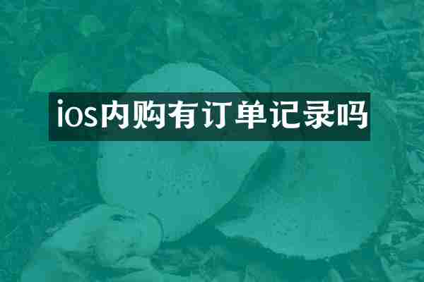 ios内购有订单记录吗