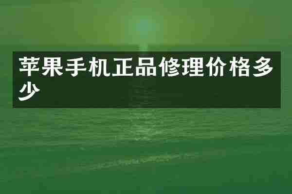苹果手机正品修理价格多少