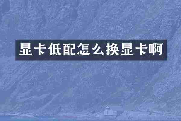 显卡低配怎么换显卡啊