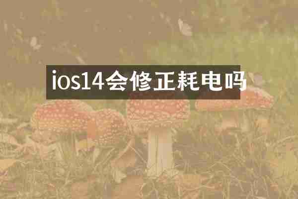 ios14会修正耗电吗