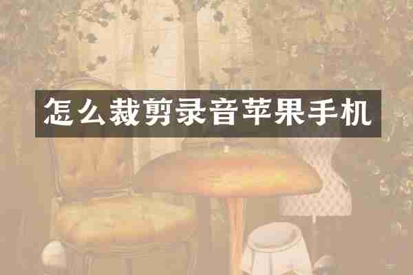 怎么裁剪录音苹果手机