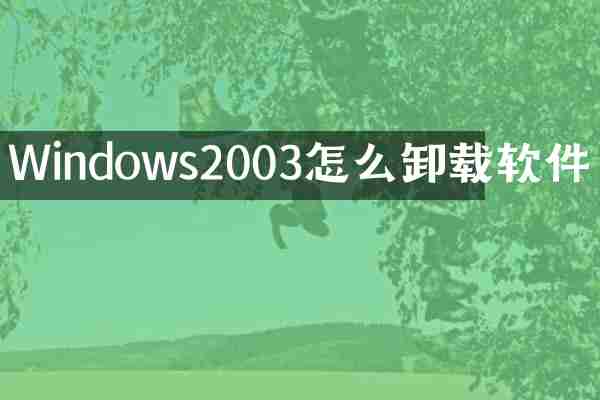 Windows2003怎么卸载软件