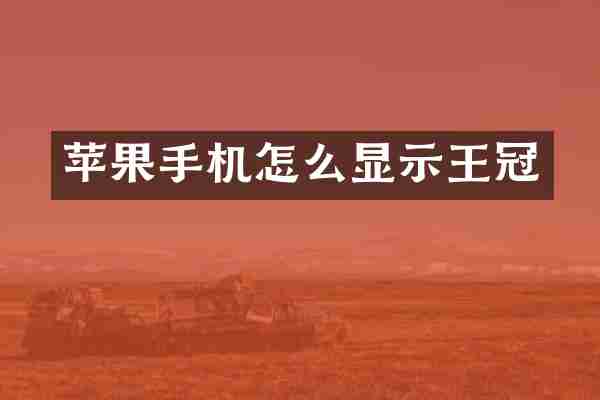 苹果手机怎么显示王冠