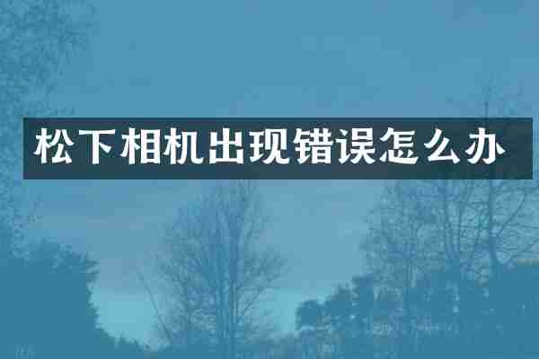 相机出现错误怎么办