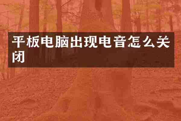 平板电脑出现电音怎么关闭