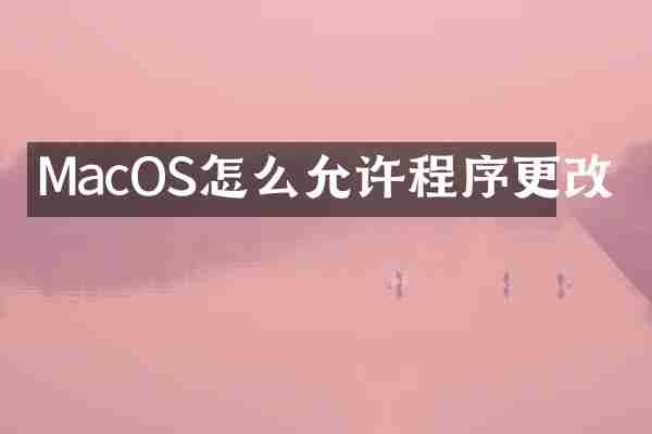 MacOS怎么允许程序更改
