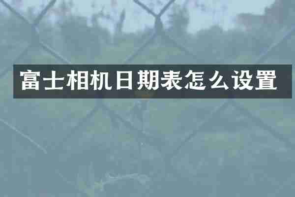 富士相机日期表怎么设置