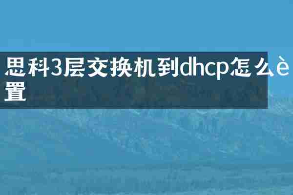 思科3层交换机到dhcp怎么设置