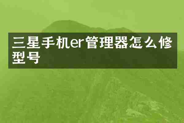 三星手机er管理器怎么修改型号