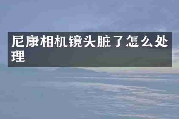 尼康相机镜头脏了怎么处理