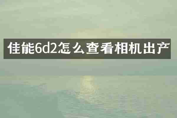 佳能6d2怎么查看相机出产