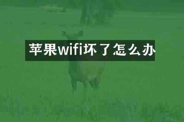 苹果wifi坏了怎么办