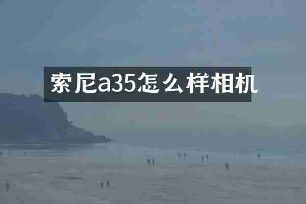 索尼a35怎么样相机