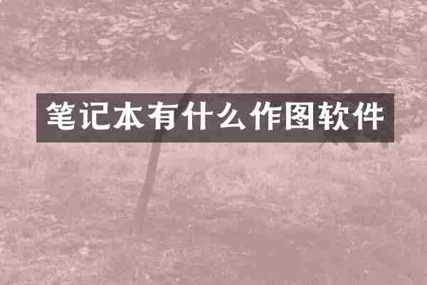 笔记本有什么作图软件