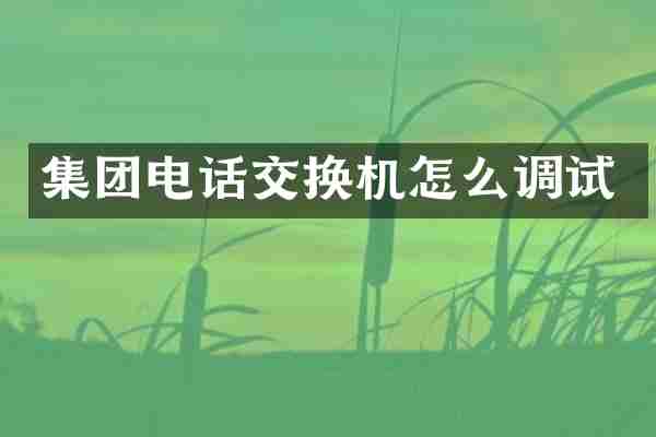 集团电话交换机怎么调试