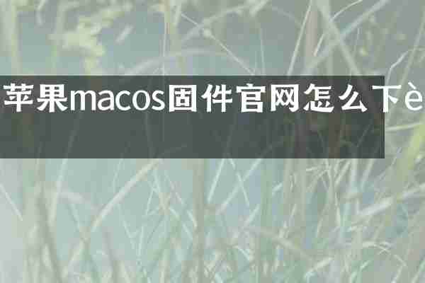 苹果macos固件官网怎么下载