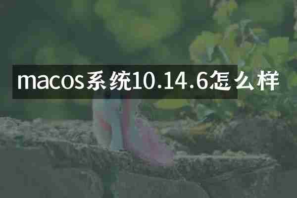 macos系统10.14.6怎么样