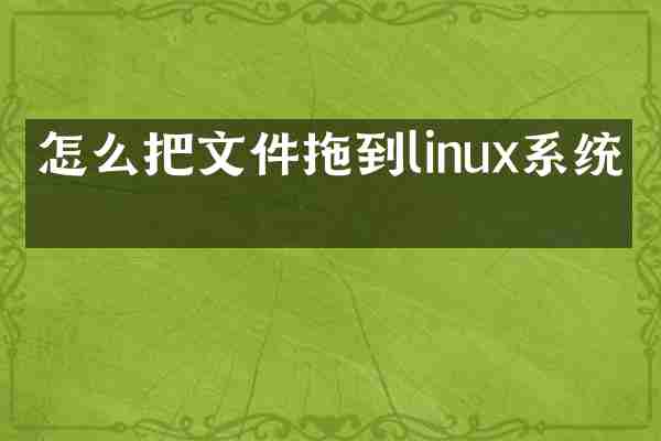 怎么把文件拖到linux系统中