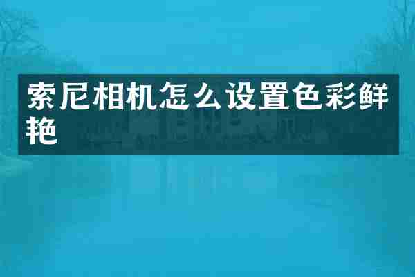 索尼相机怎么设置色彩鲜艳