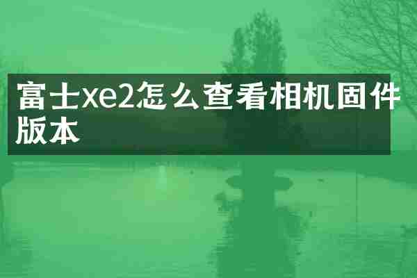 富士xe2怎么查看相机固件版本
