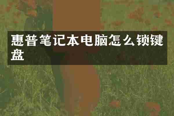 惠普笔记本电脑怎么锁键盘