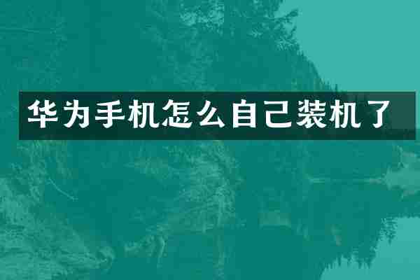 华为手机怎么自己装机了