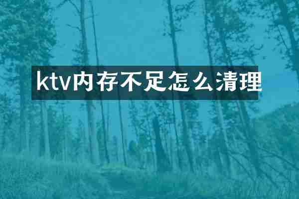 ktv内存不足怎么清理