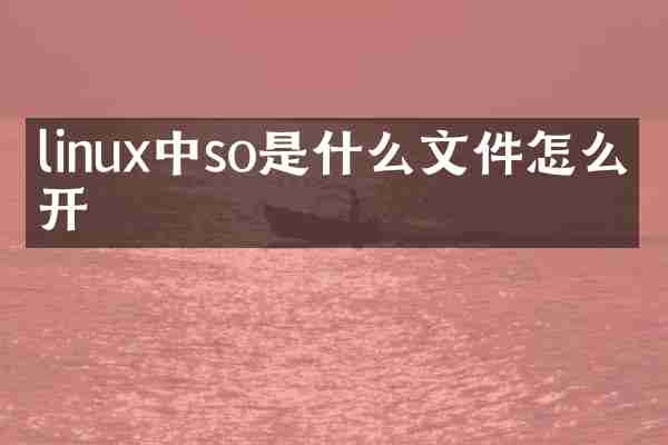 linux中so是什么文件怎么打开