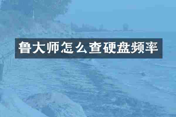 鲁大师怎么查硬盘频率