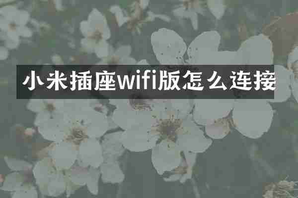 小米插座wifi版怎么连接