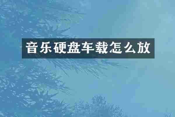 音乐硬盘车载怎么放