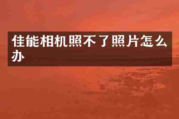 佳能相机照不了照片怎么办
