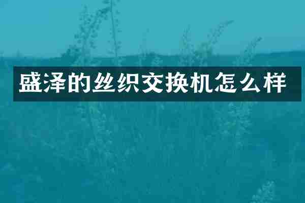 盛泽的丝织交换机怎么样