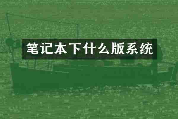 笔记本下什么版系统