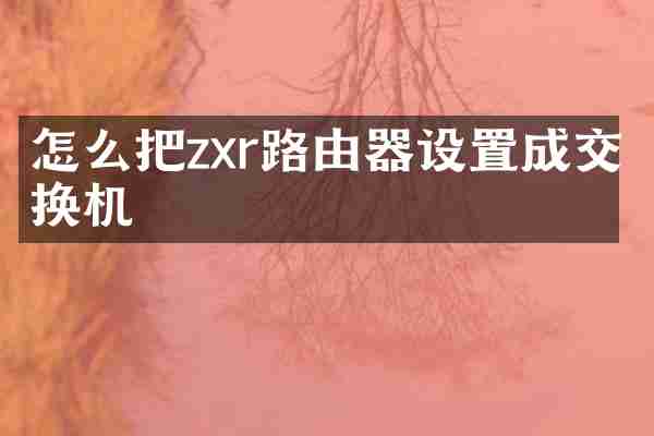 怎么把zxr路由器设置成交换机