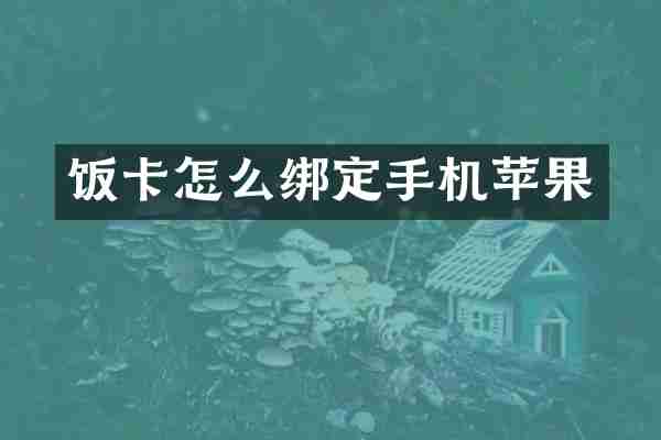 饭卡怎么绑定手机苹果