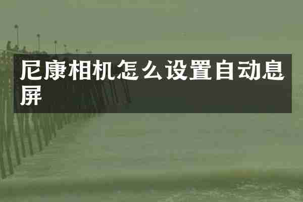尼康相机怎么设置自动息屏