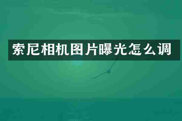索尼相机图片曝光怎么调