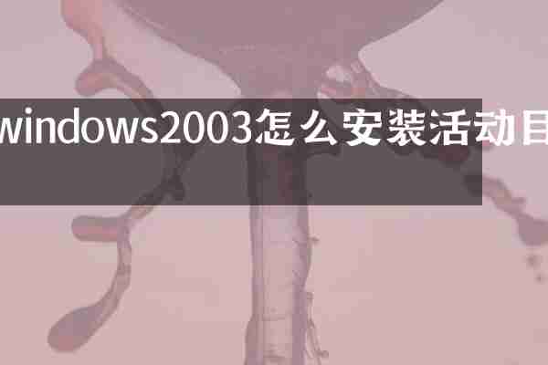 windows2003怎么安装活动目录