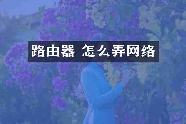 路由器 怎么弄网络