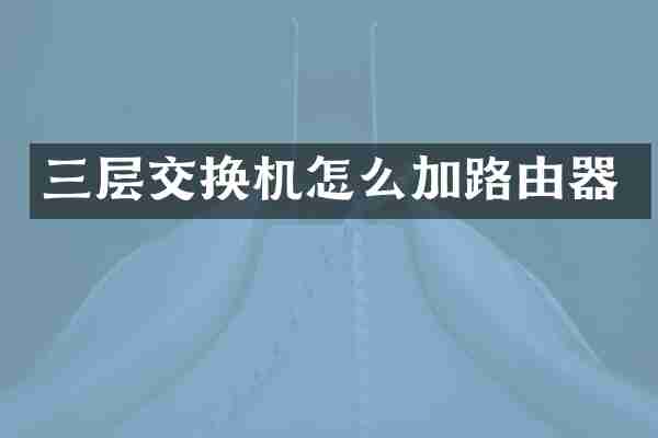 三层交换机怎么加路由器