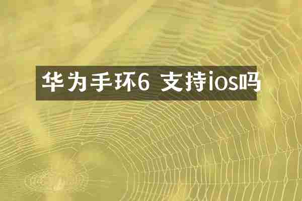 华为手环6 支持ios吗