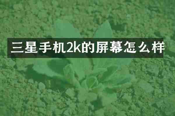 三星手机2k的屏幕怎么样