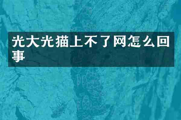 光大光猫上不了网怎么回事